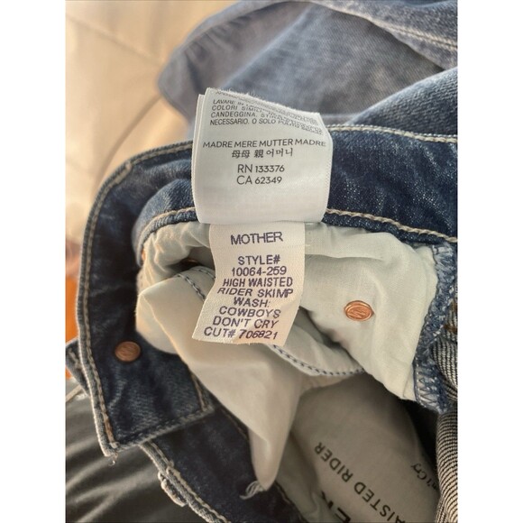 Mother High Waist Rider Skimp Jeans Women’s 28 Blue Distressed High Rise - Picture 12 of 12